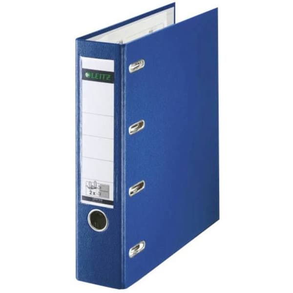 Leitz pärm dubbel 2x A5 horisontell 75 mm blå - 4 ringar, polypropen