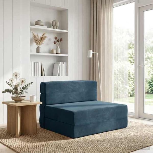 vidaXL Fällbar sängsoffa Blå 70 x 80 x 60 cm Tyg 900091