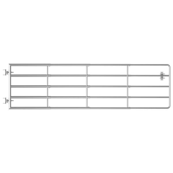 vidaXL 5-Bar Gate Stål (115-300)x90 cm Silver