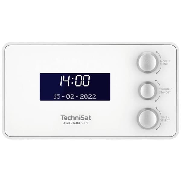 Radio-väckarklocka - TECHNISAT - DIGITRADIO 50 SE - DAB/DAB+/FM - Vit - Väkningsfunktion