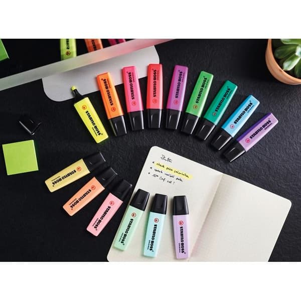 10-pack BOSS ORIGINAL pastellmarker i fräsch blå