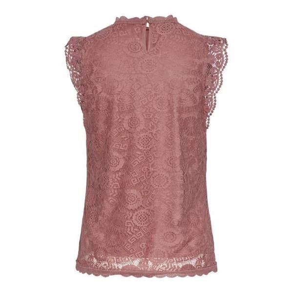 Långärmad spetslinne dam Pieces Olline – Rosa