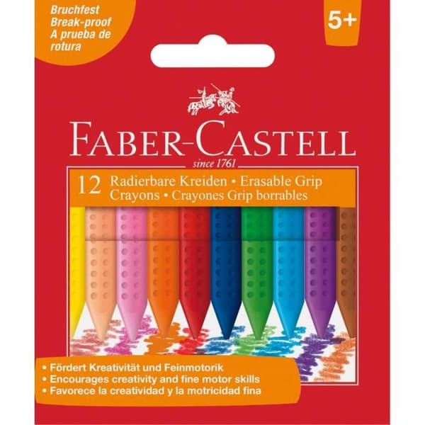 Faber-Castell GRIP raderbara plastkritor 12x - 122520