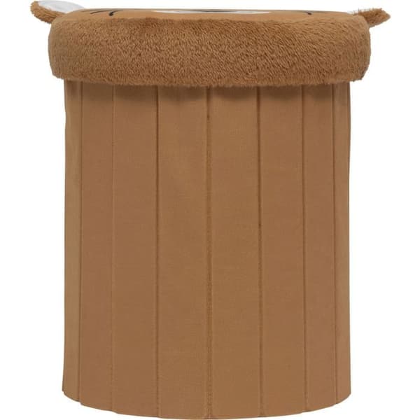 Fällbar leopardmönstrad barnpuff "Anoki" orange D30x36cm - Atmosphera Inredningsdesigner