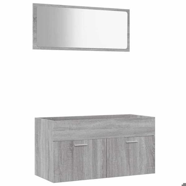 vidaXL 2-delad badrumsmöbelset Sonoma Grey 826624