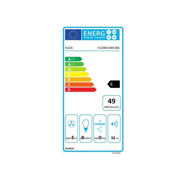 Köksfläkt - ELICA - PRF0181896 - Bredd 56 cm - Flöde 225 m3/h - Ljudnivå 55 dB