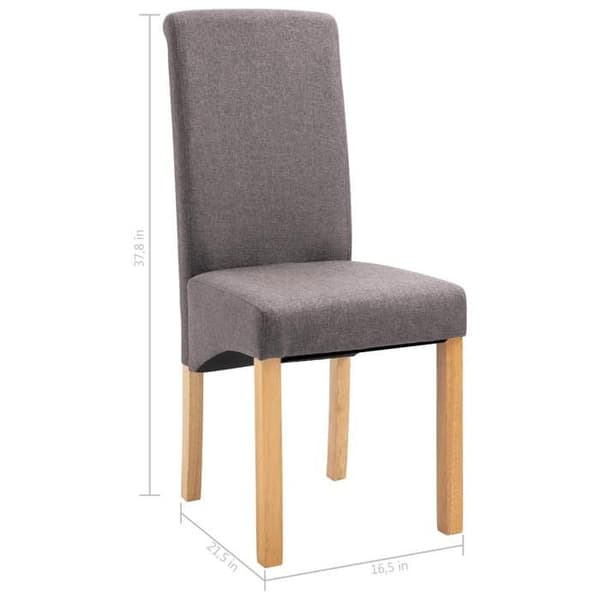 vidaXL Matstolar set om 4 taupe tyg 249286