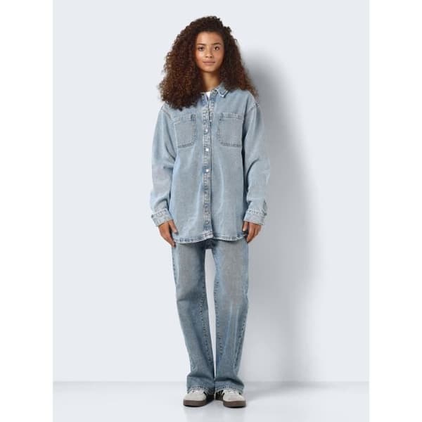 Oversize Denimjacka Denim Shacket Design Övergångsjacka