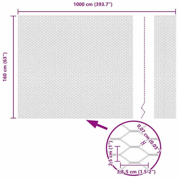 vidaXL Hexagonal stängsel Grön 1,6 x 10 m PVC 42005362