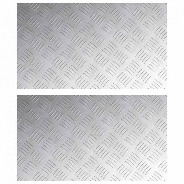 Antiskidtrappsteg Vidaxl 70 x 40 cm - 2-pack, silveraluminium