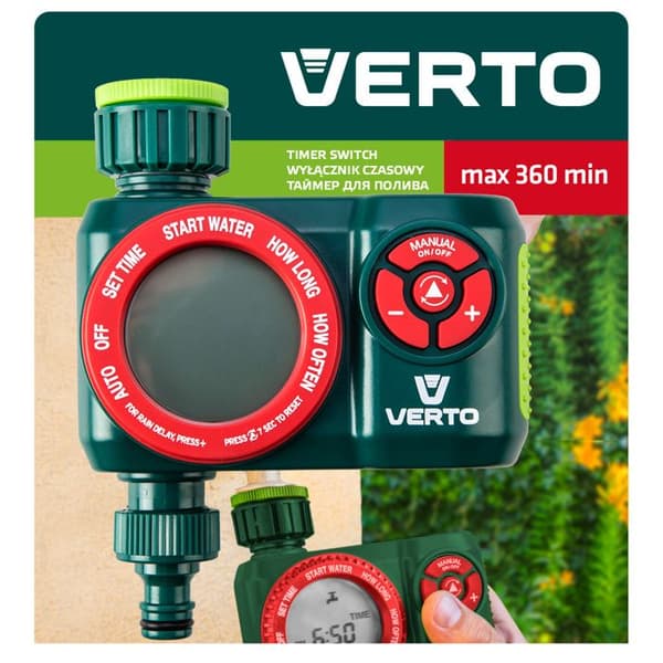 Elektronisk timer - VERTO - 15G751 - 4 knappar - 13 frekvenser - Batteriindikator