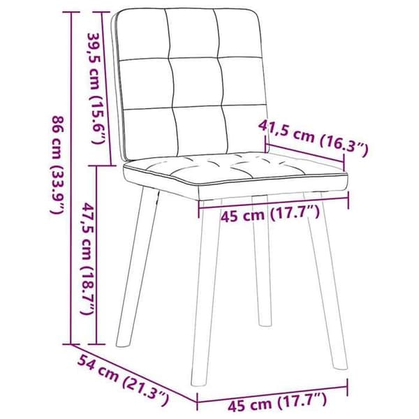 vidaXL Matstolar set om 2 grå moln tyg, middagsstol, köksstol, extra stol, stol, stol 4101077