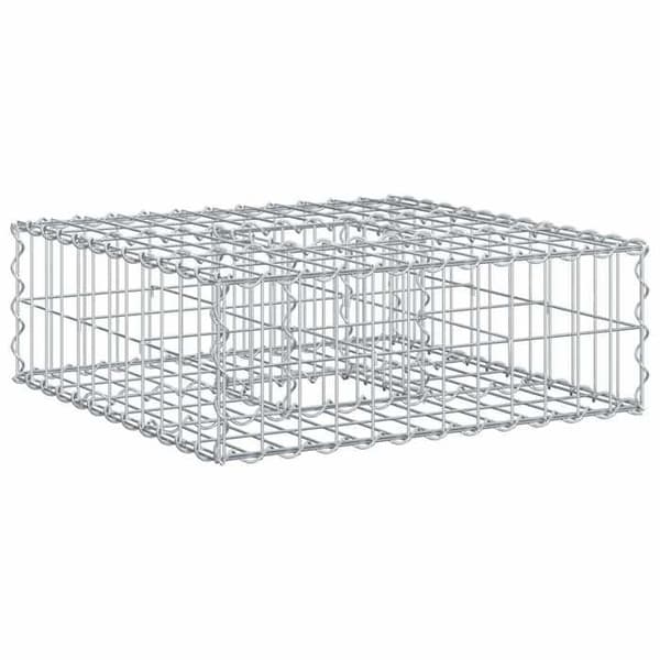 vidaXL Hög säng gabion Silver 42033314