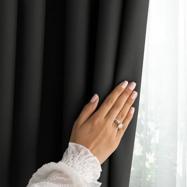 Voilage - RESTILO - Svart - 140 x 250 cm - 100% polyester