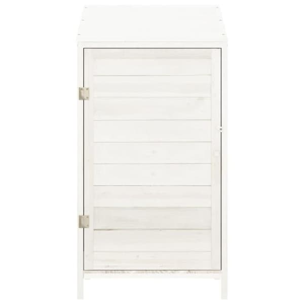 vidaXL Trädgårdsbod Vit 55x52x112 cm Solid granträ 152179