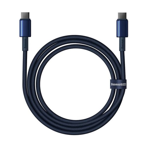 USB-C-kabel - BASEUS - Tungsten Gold - 100 W - 1 m - Blå