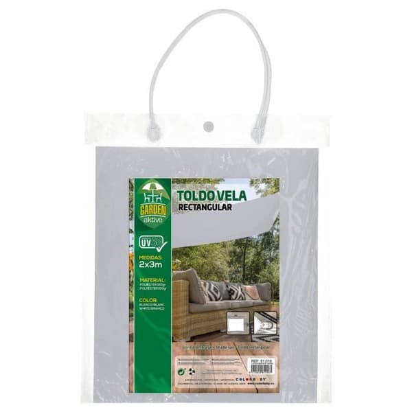 Vit rektangulär nyans Canopy Aktive Garden UV50
