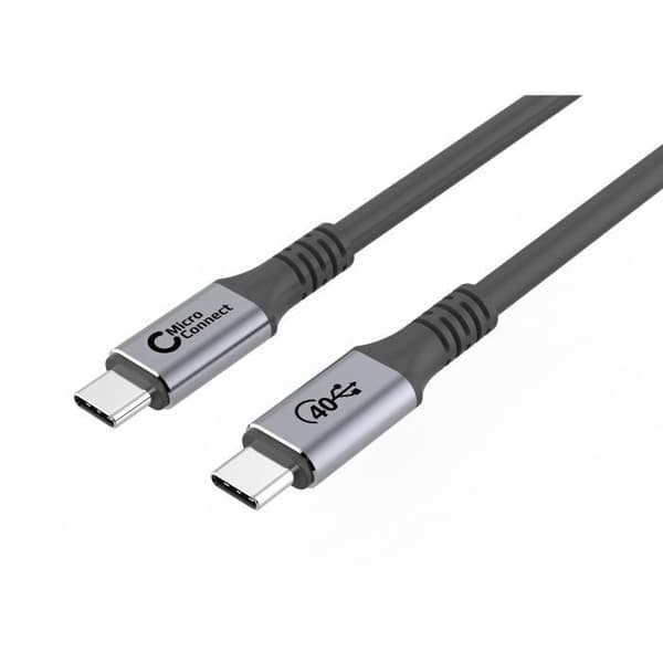 USB-kabel - MICRO CONNECT - USB4 Gen 3x2 - 0,5m - Svart - 20000 Mbit/s