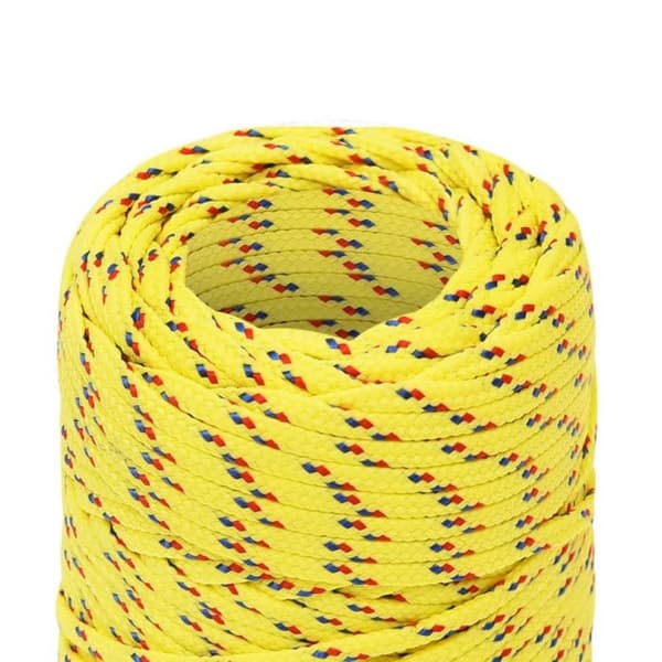 152582 vidaXL Båtrep Gul 2 mm 25 m Polypropen