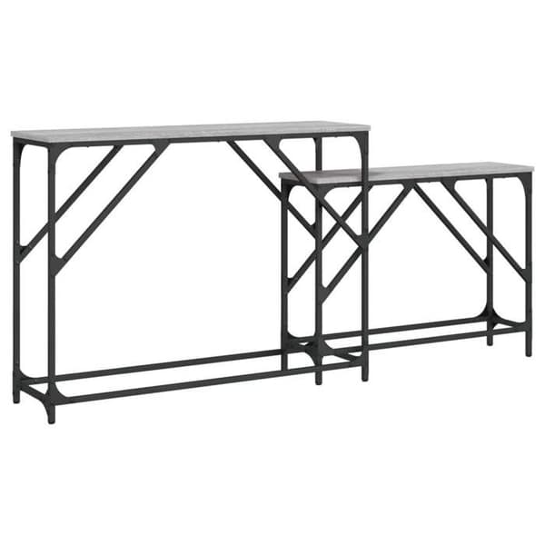 vidaXL Häckningskonsolbord 2 st Sonoma Grey Engineered Wood 837805