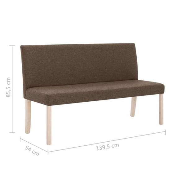 vidaXL Bänk 139,5 cm Brun Polyester 281336