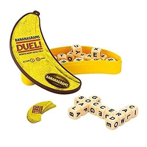 Bokstavsspel - ASMODEE - Bananagrams Duel - 12 tärningar - Banankort - 2 spelare