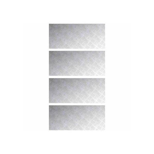 Aluminiumtrappa - vidaXL - 90x40 cm - Silver - Halkskydd - Set om 4