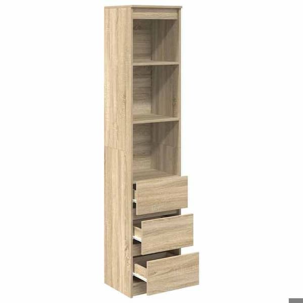 vidaXL Buffé hög ek sonoma 37,5x35x180 cm ingenjörsträ 861663