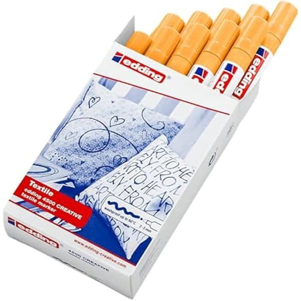 Textilmärke - EDDING - 4500 - Ljus orange - 10 stycken - Rund spets 2-3 mm