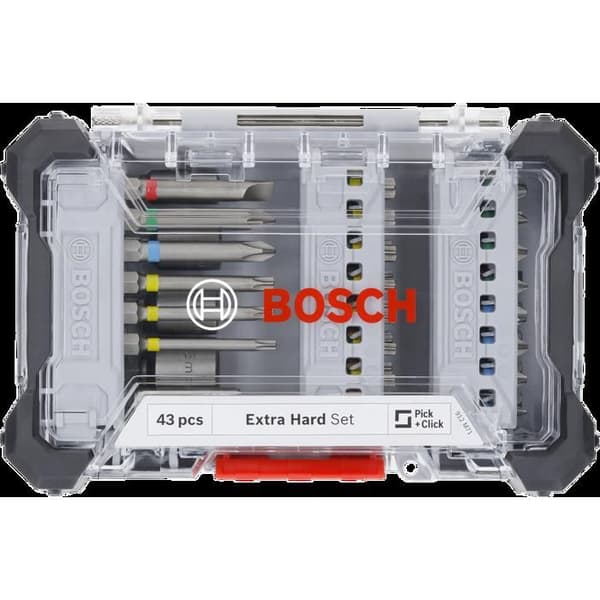 Skruvbits - BOSCH - 43-pack - Stål S2 - Färgkodade - 6-kantig