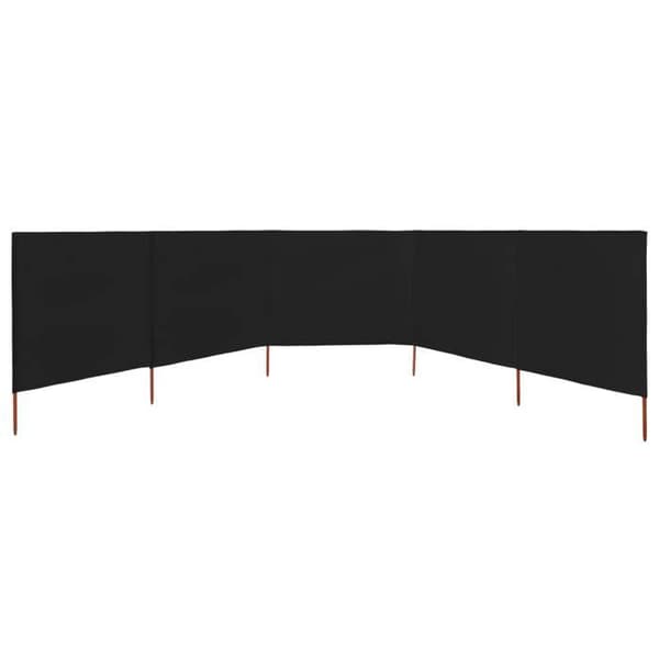 vidaXL 5 Panel Rumsavdelare Tyg 600x80 cm Svart