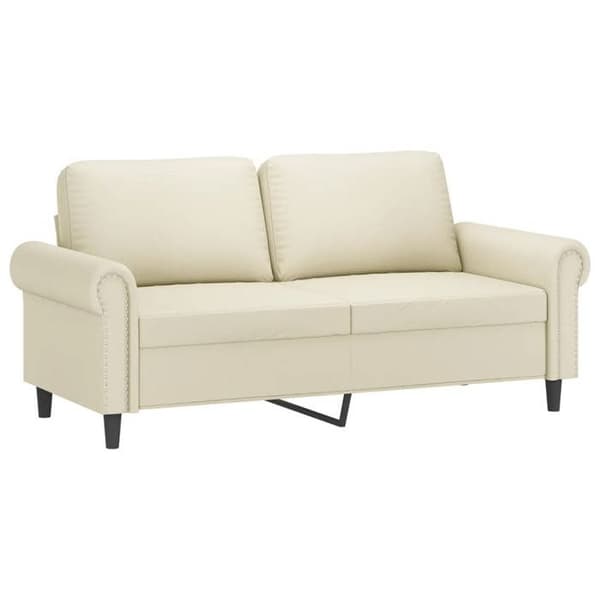 vidaXL 2-sits soffkräm 140 cm konstläder 359505
