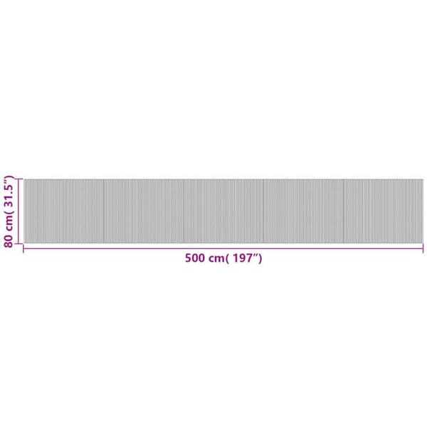 vidaXL Rektangulär matta brun 80x500 cm bambu, vardagsrumsmatta, rektangulär matta, modern matta, sovrumsmatta till 376794