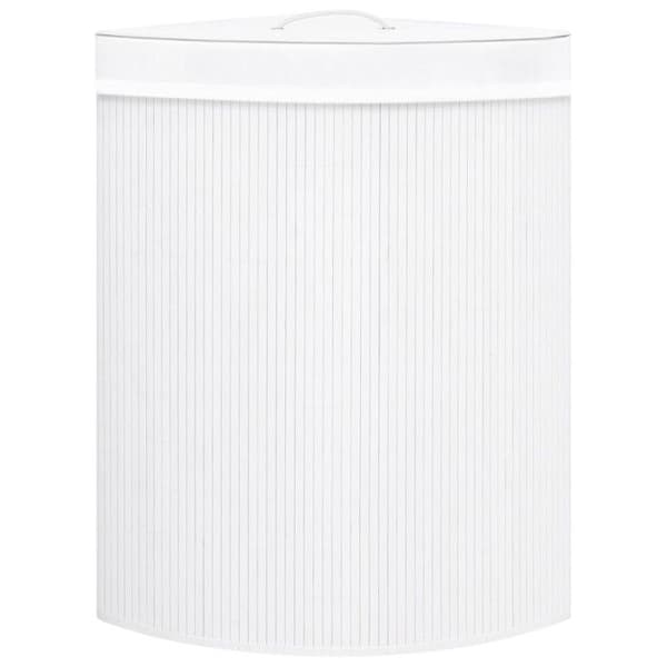 vidaXL Hörntvättkorg Bambu Vit 60 L