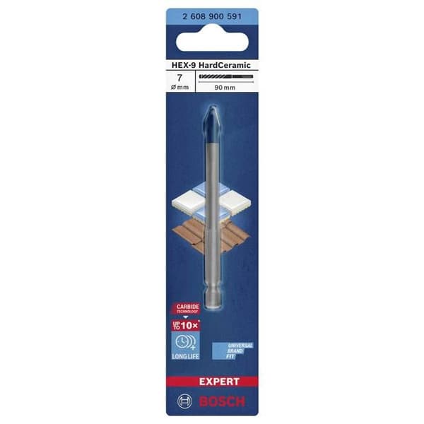 Hard Ceramic Hex-9 Expert borr BOSCH 7x90 mm - 2608900591