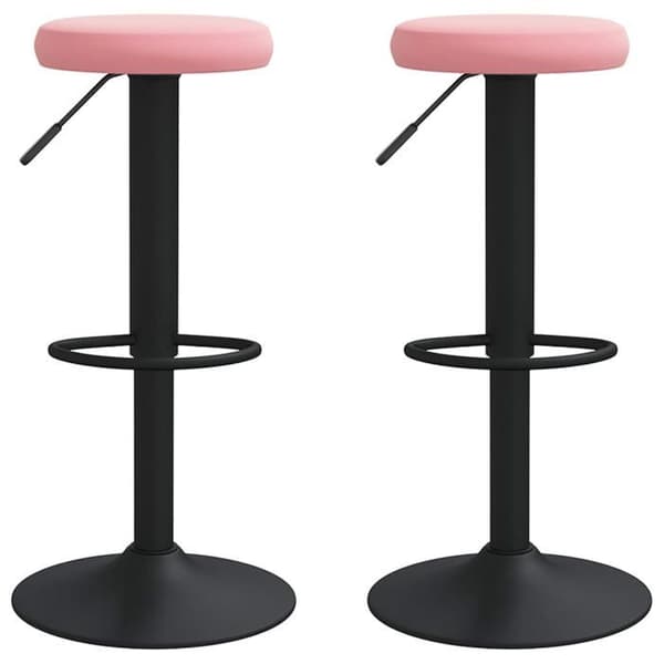 vidaXL Barstolar set om 2 rosa sammet 333148