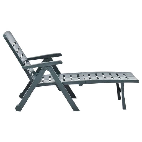 vidaXL Fällbar chaise longue Plast Grön 48755
