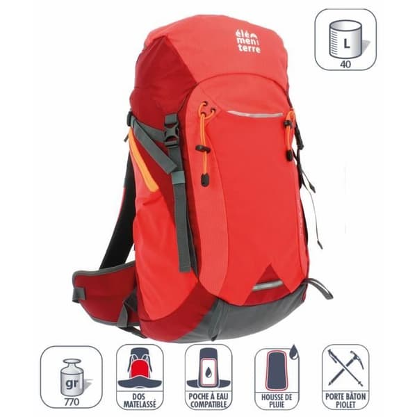 Ryggsäck Elementerre Talca 40 - röd/röd - 40 L
