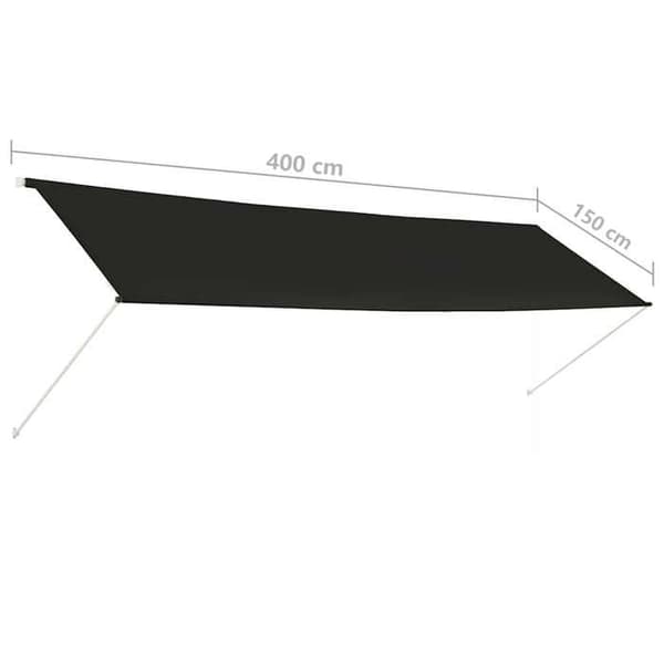 vidaXL Infällbar Markis 400x150 cm Antracit