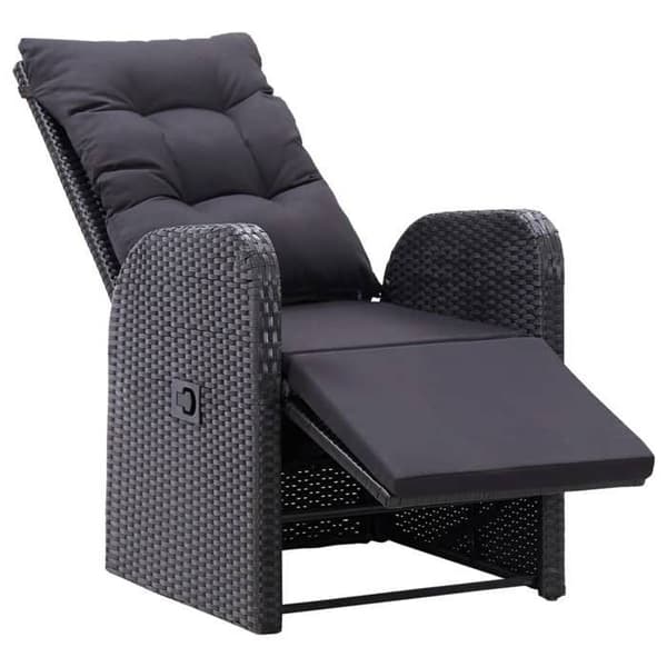 vidaXL Fällbara trädgårdsstolar med kuddar, set om 2, flätad resin 319544