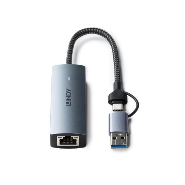 Ethernet 5G-konverterare - LINDY - USB 3.2 - Aluminium - 5000 Mbit/s - Grå