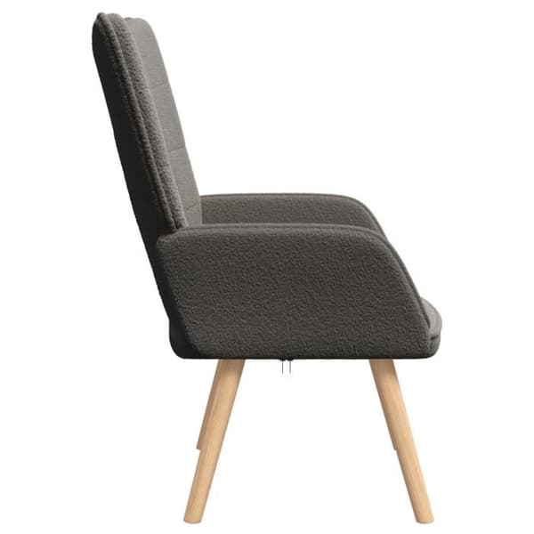 Avslappningsfåtölj - Mörkgrå - Polyester tyg - Polstrade armstöd - Modernt design