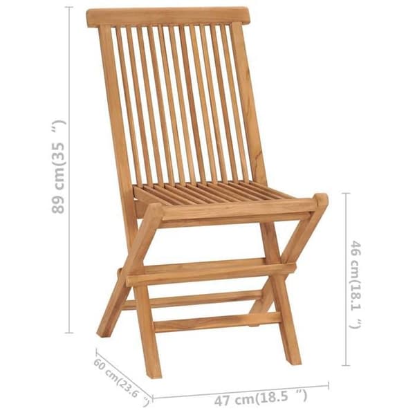 vidaXL Hopfällbara Trädgårdsstolar 2 st Massiv teak
