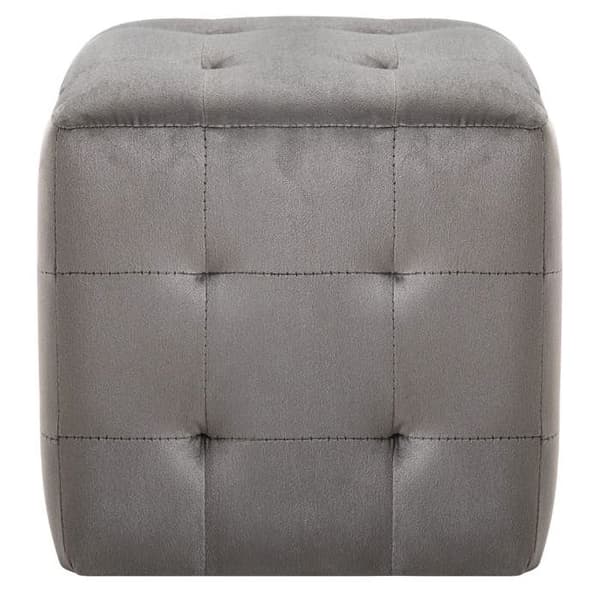 vidaXL 2 st Sängbord Grå 30x30x30 cm Sammetstyg 249017