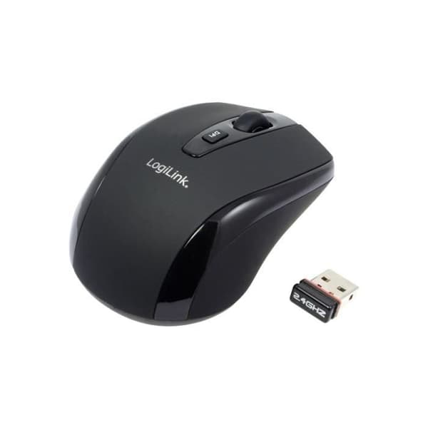 LogiLink 2,4 GHz trådlös resemus - Svart - 3 programmerbara knappar - Scrollhjul