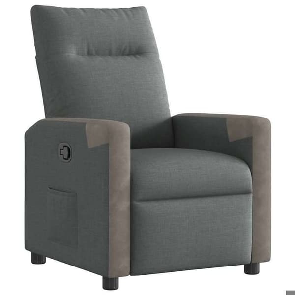 vidaXL Recliner Grått Tyg 4104840