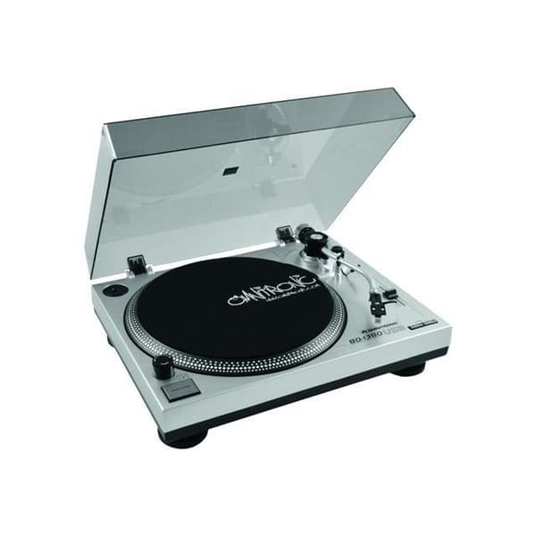 Skivspelare - OMNITRONIC - BD-1380 SILBER - Rem - Diskantkontroll - Dammskydd