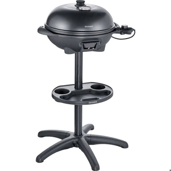Severin PG 8541 elektrisk stående grill bollformad grill, termometer i lock Grillyta