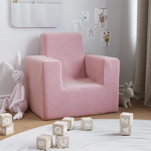 Barnsoffa Rosa Mjuk Plysch