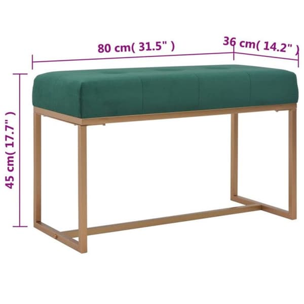 vidaXL Bänk 80 cm Sammetsgrön 247555